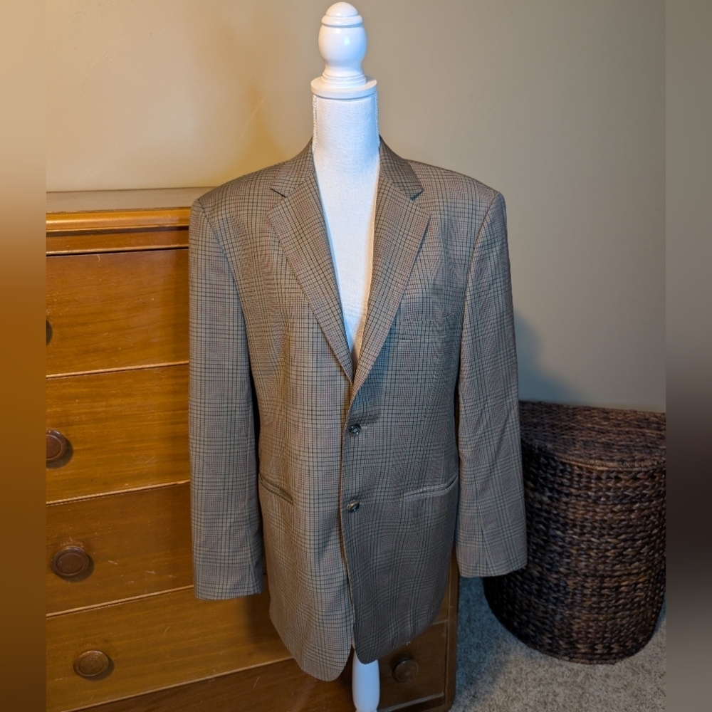 Mens VINTAGE Custom Tailored E- House Suit Coat 38R